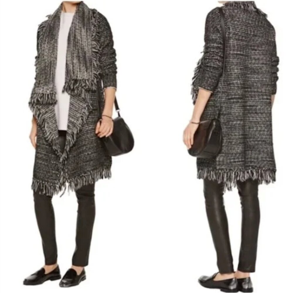 Vince Fringe Cardigan Sweater Coat, Size M